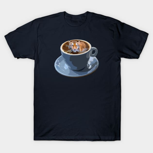 Drink Da Tiger Coffee T-Shirt by i2studio